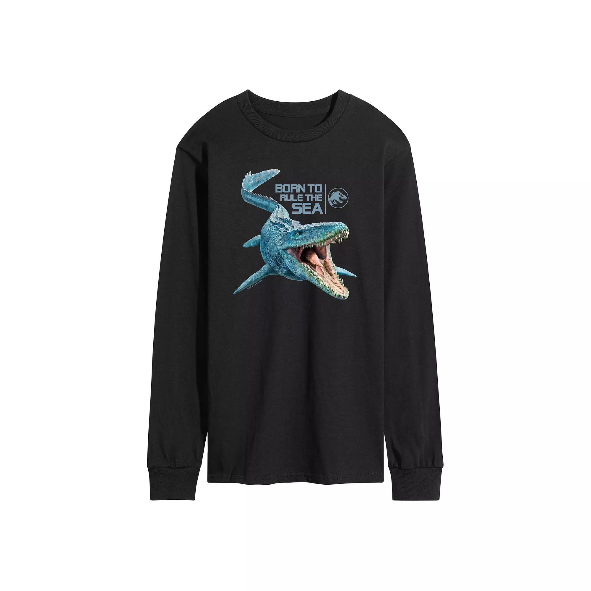 Mens Jurassic World Born To Rule Long Sleeve Graphic Tee Blue Product Image