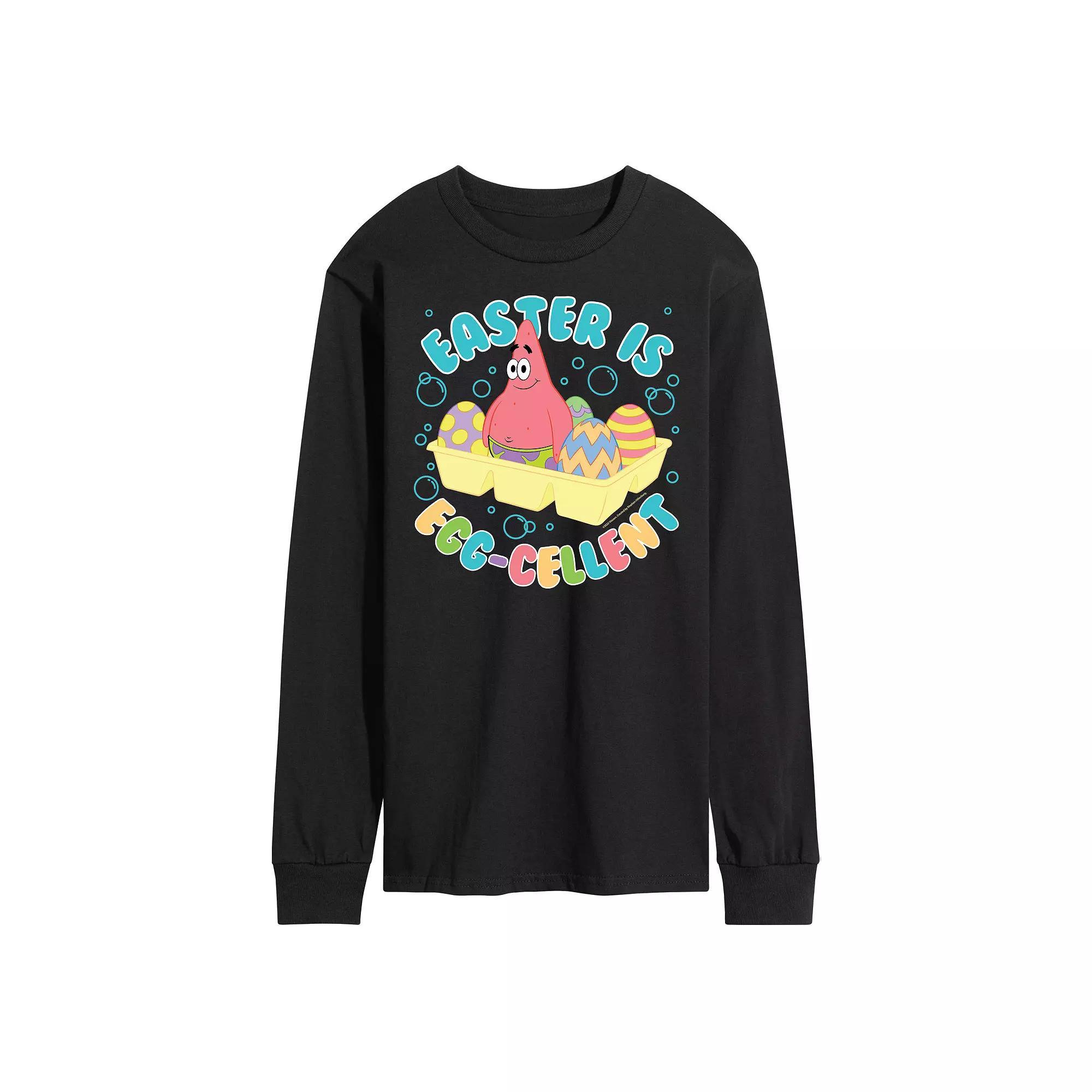 Mens SpongeBob SquarePants Egg-Cellent Long Sleeve Graphic Tee Product Image