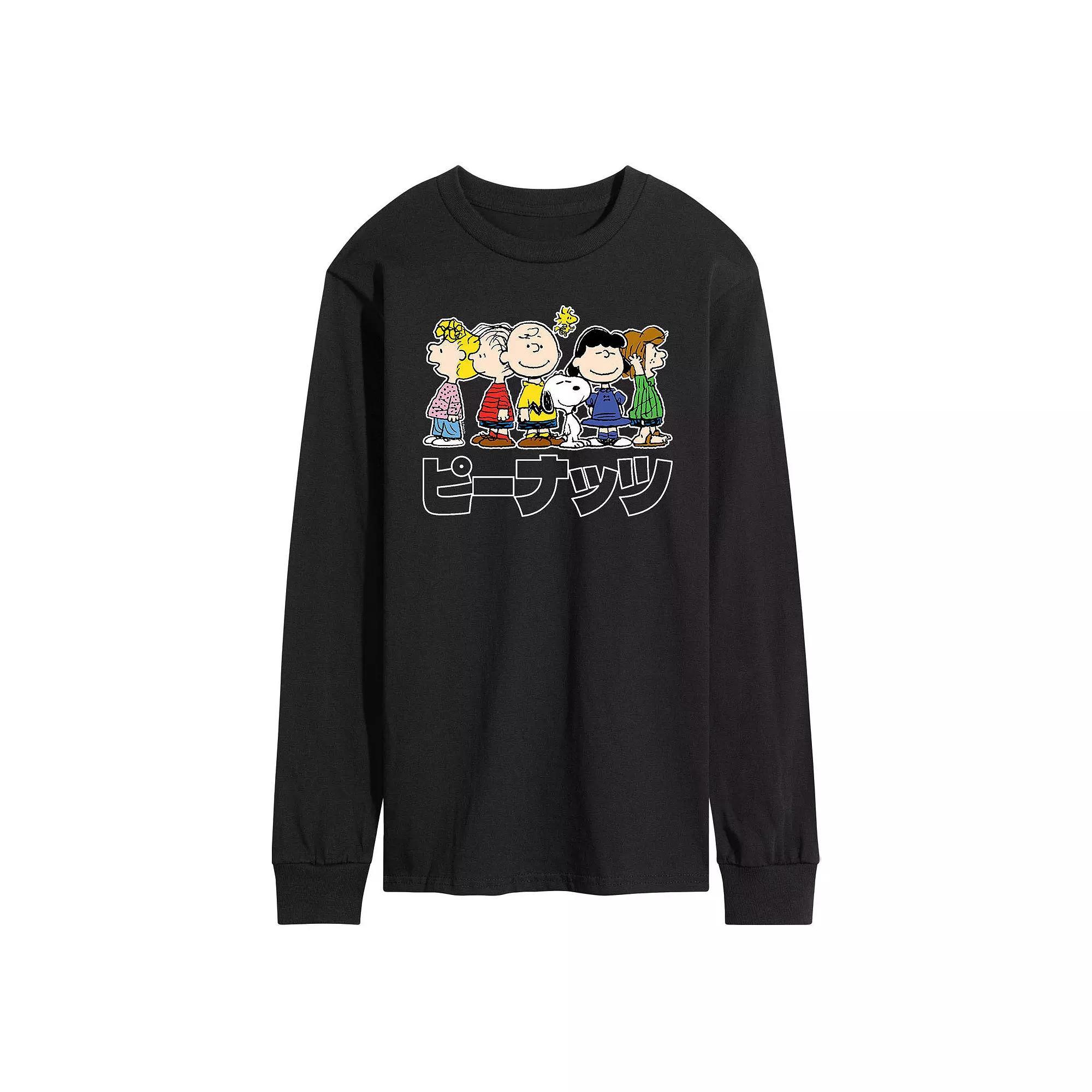 Mens Peanuts Kanji Group Long Sleeve Tee Product Image