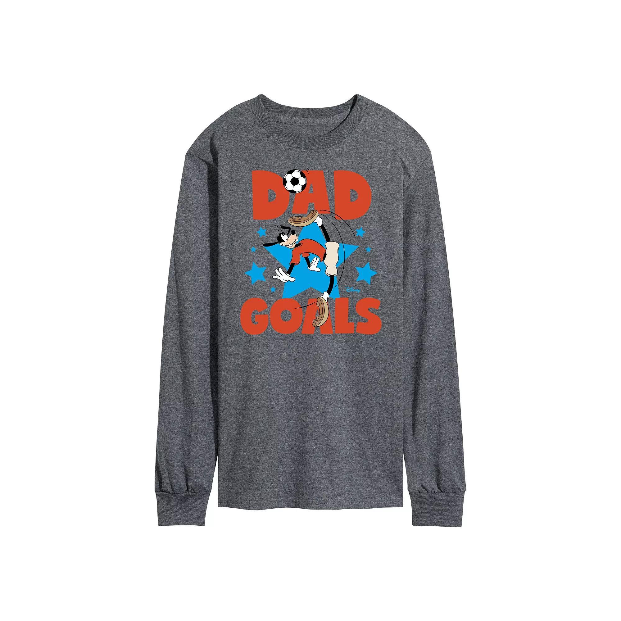 Disneys Goofy Dad Goals Long Sleeve Graphic Tee, Mens Product Image