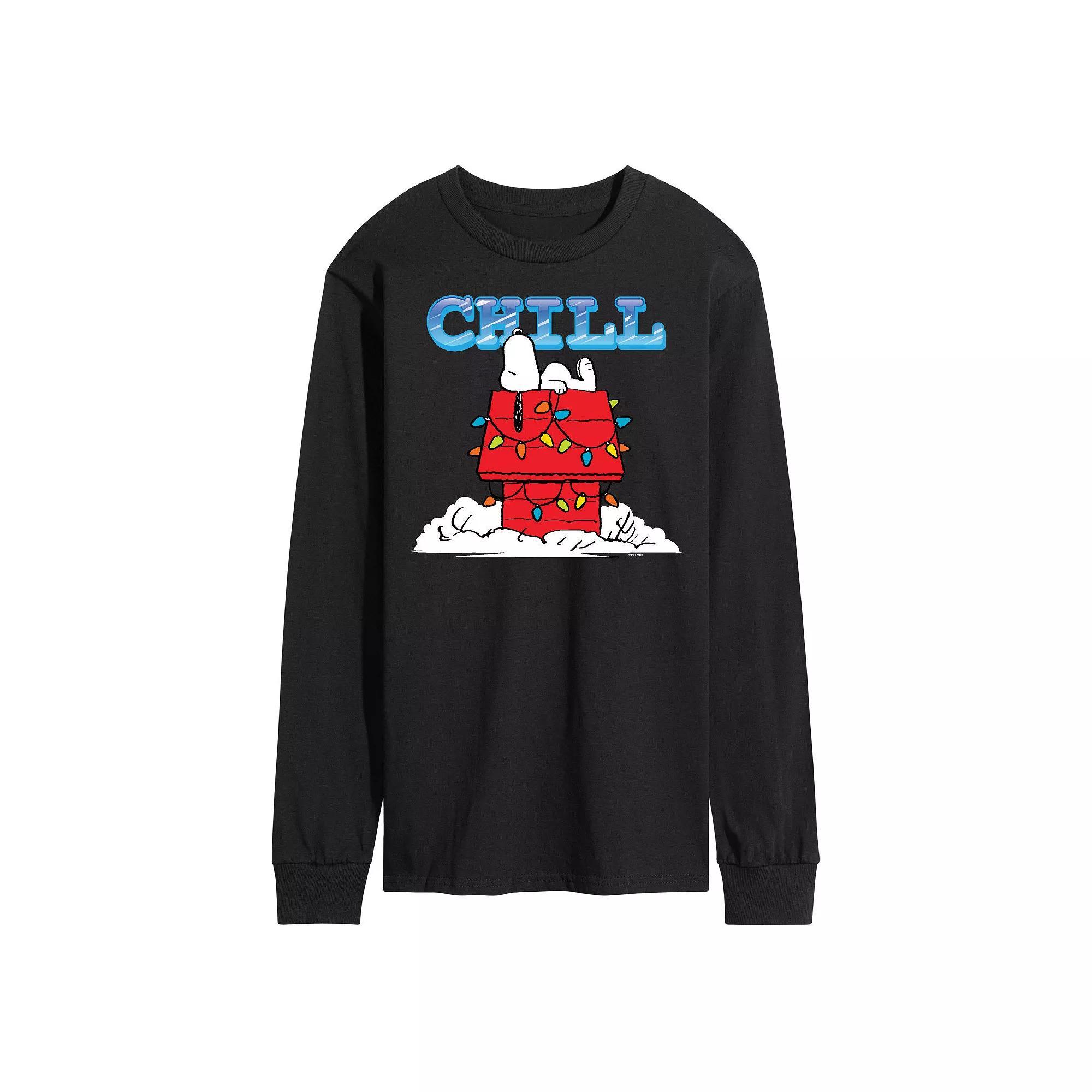 Mens Peanuts Snoopy Chill Long Sleeve Tee Product Image