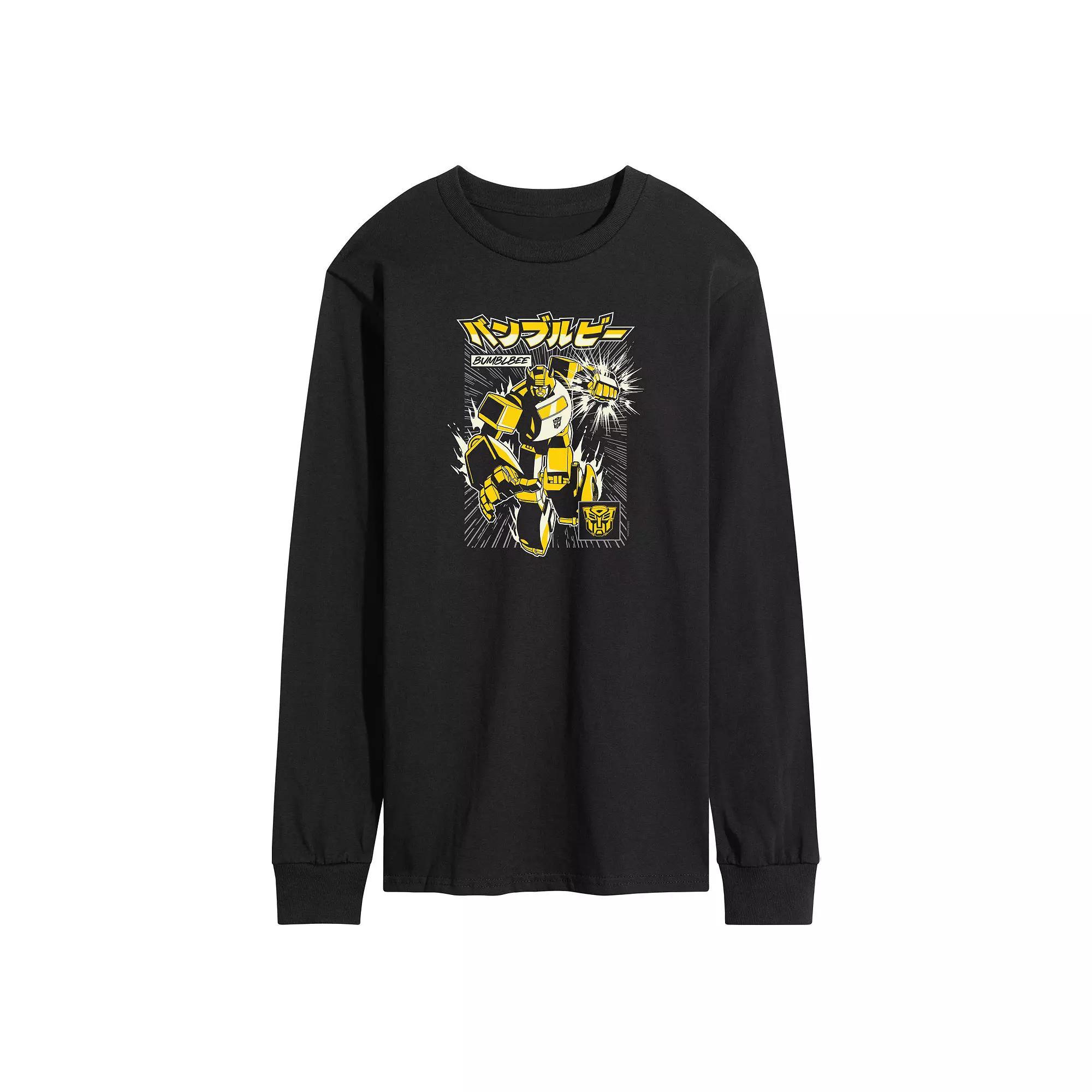 Mens Transformers Bumblebee Long Sleeve Graphic Tee Product Image