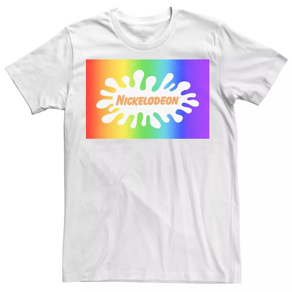 Adult Nickelodeon Pride Rainbow Gradient Logo Tee, Men's, Size: Medium, White Product Image