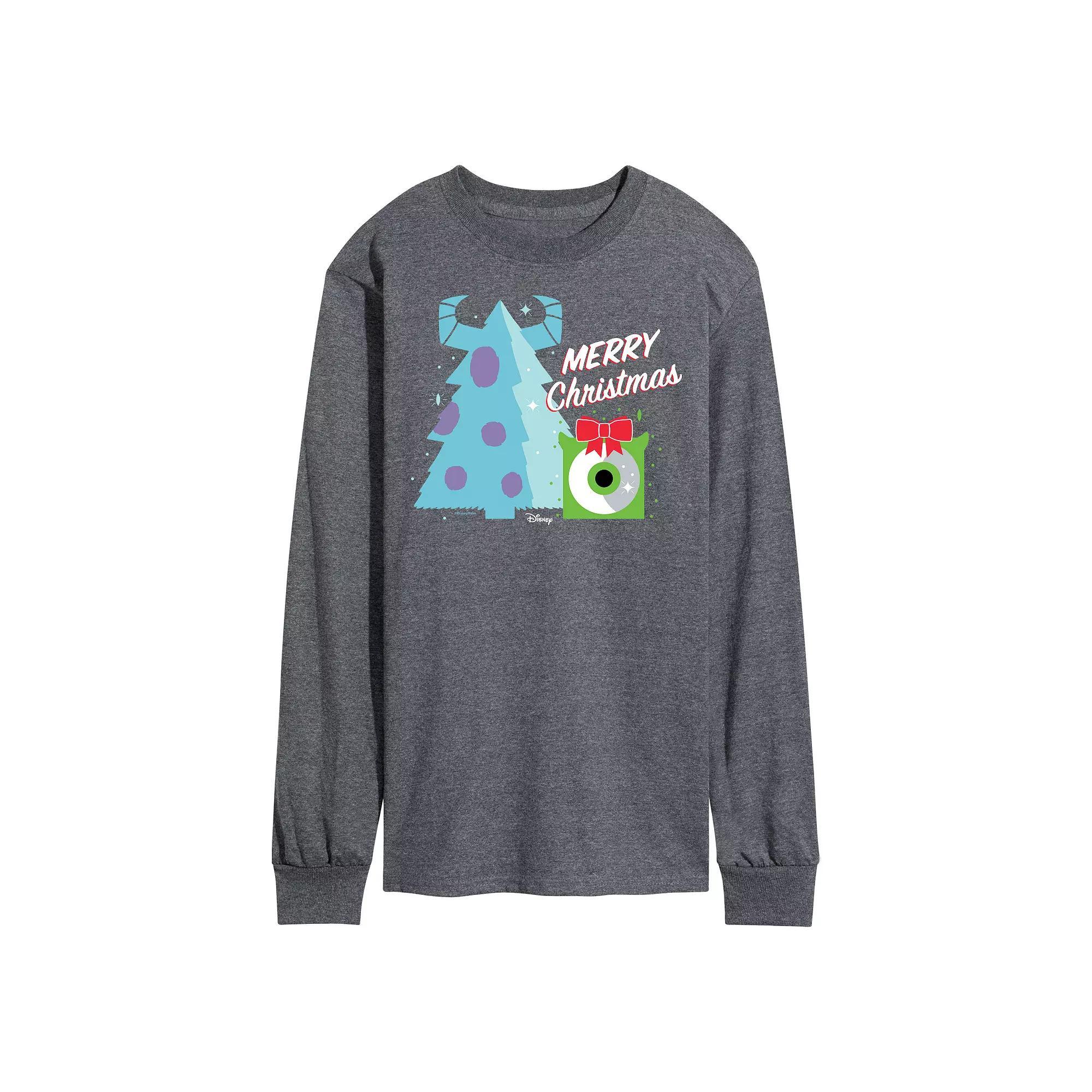 Disney / Pixars Monsters Inc. Mens Merry Christmas Long Sleeve Graphic Tee Product Image