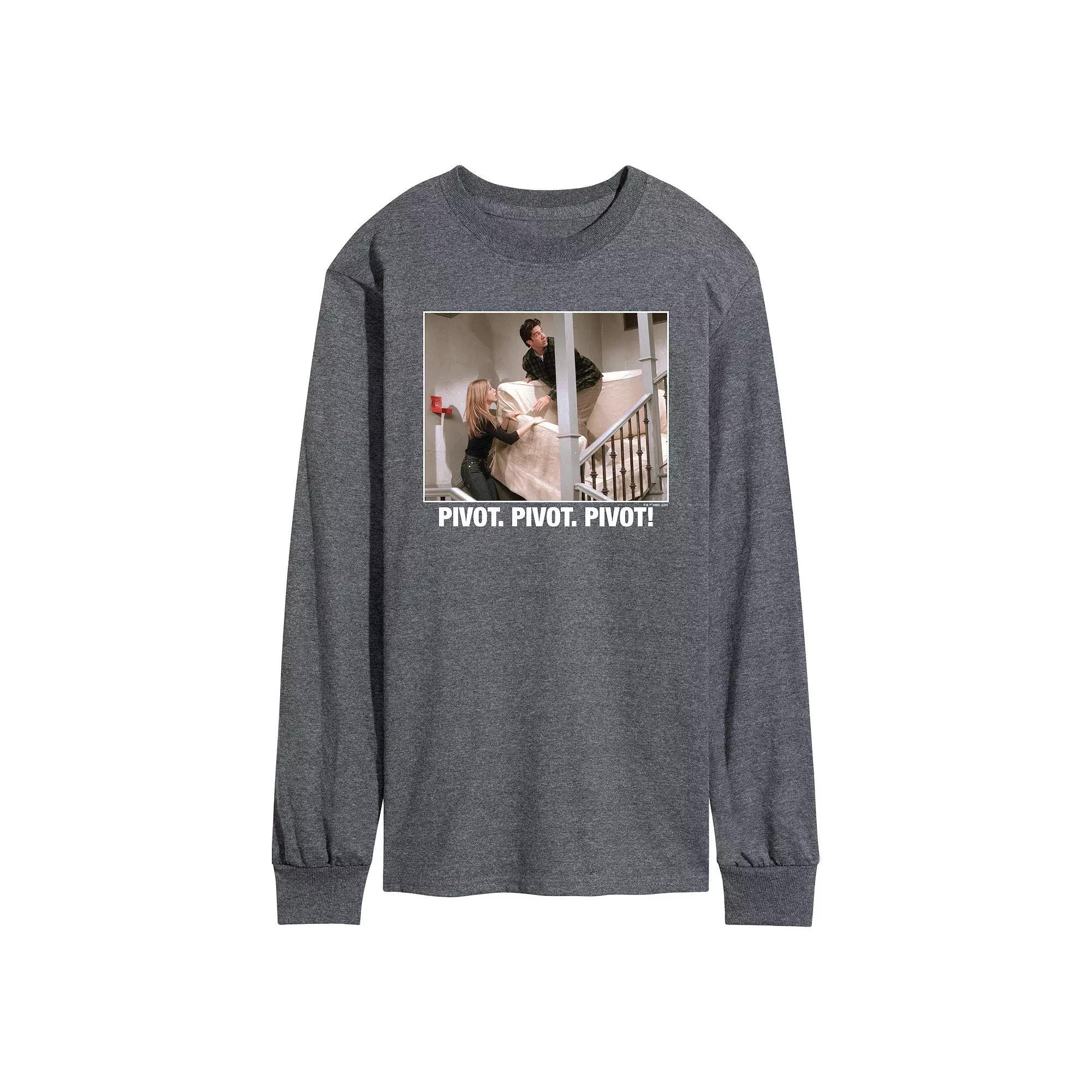 Mens Friends Pivot Long Sleeve Graphic Tee Heather Grey Product Image