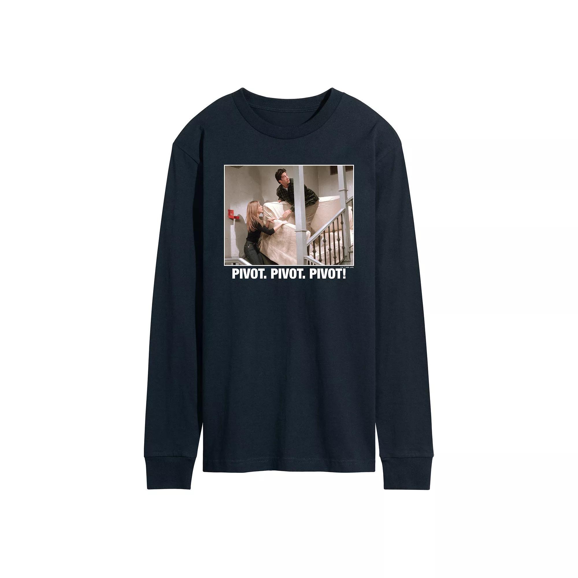 Mens Friends Pivot Long Sleeve Graphic Tee Heather Grey Product Image