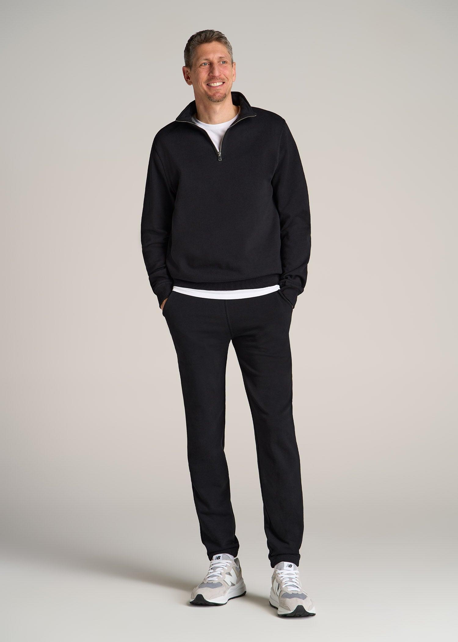 Wearever French Terry Sweatpants for Tall Men in Black Product Image