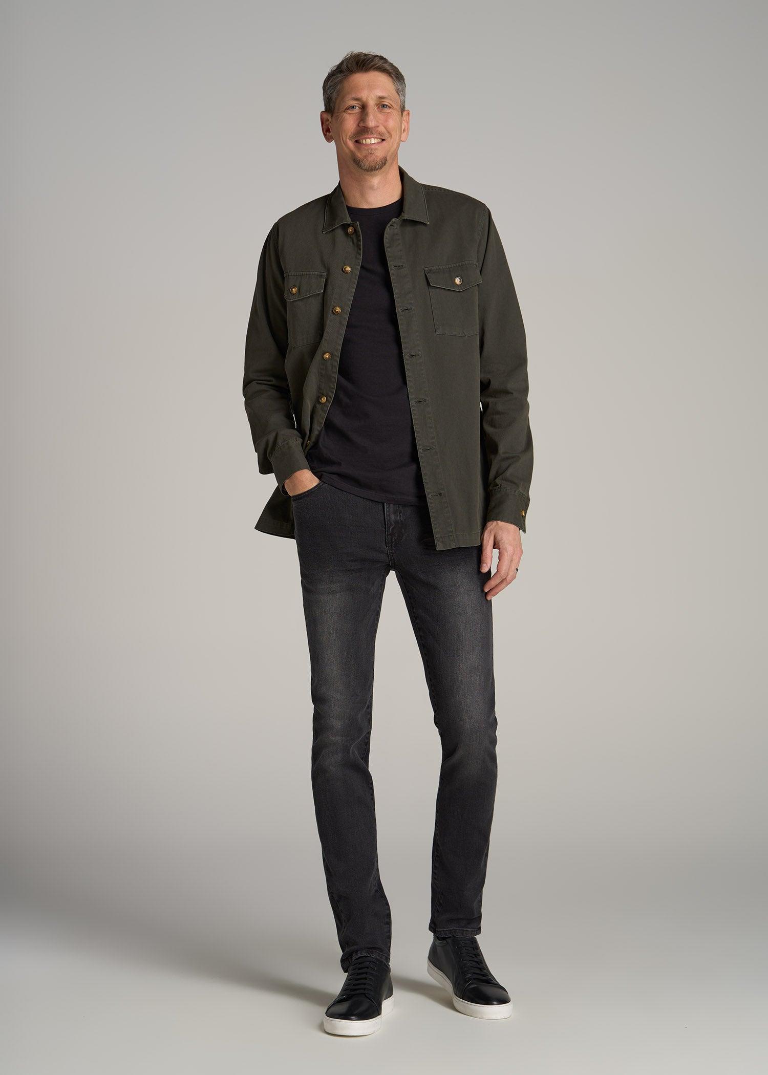 Dylan Slim Fit Jeans for Tall Men in Dark Smoke Product Image