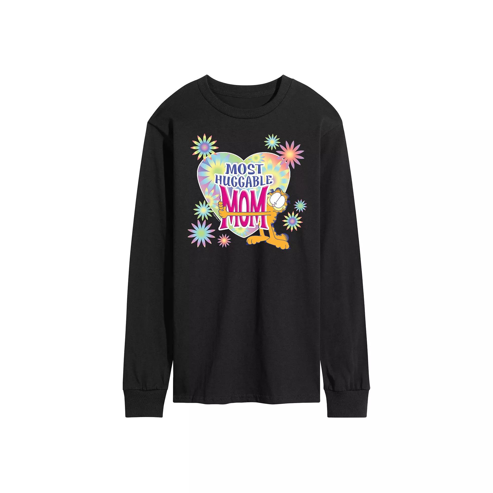 Mens Garfield Most Huggable Mom Long Sleeve Graphic Tee Product Image
