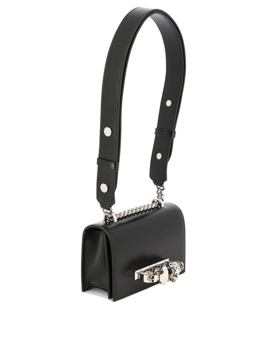ALEXANDER MCQUEEN The Biker Mini Jewelled Satchel Bag In Black Product Image