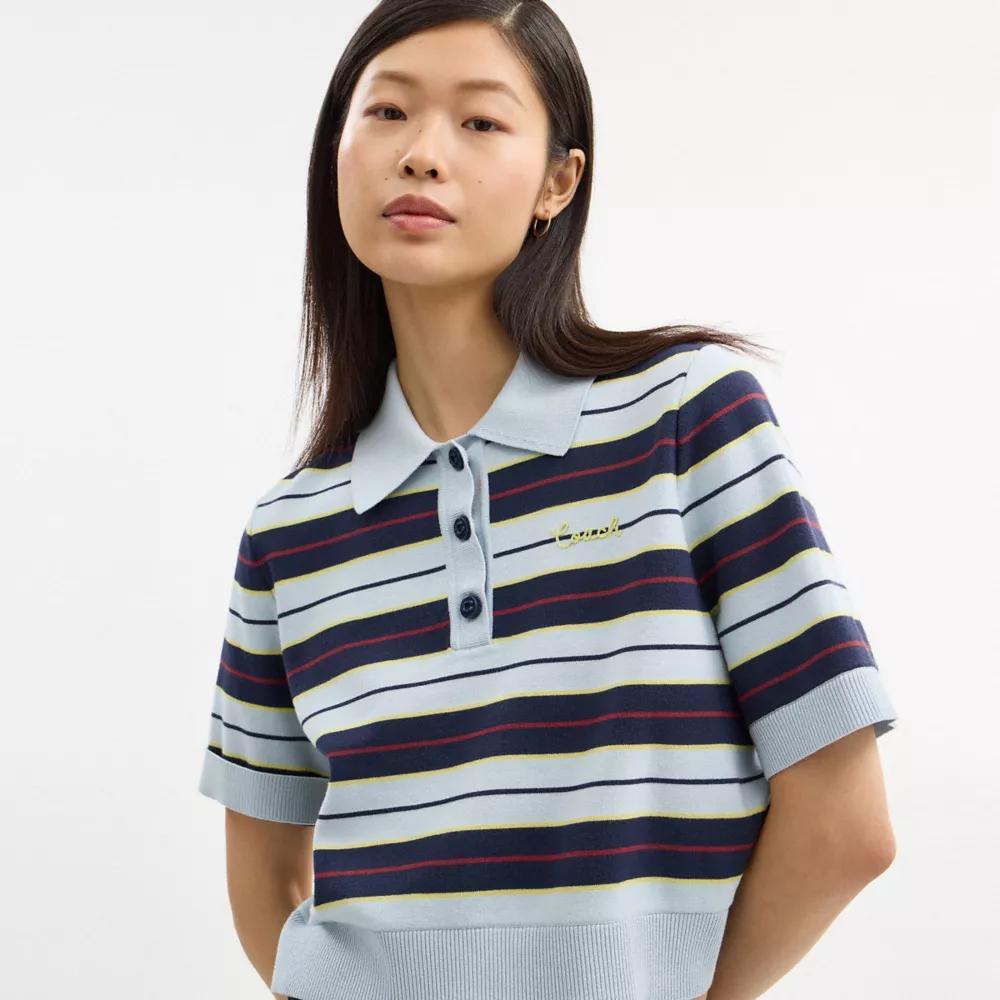 Cropped Stripe Polo Product Image