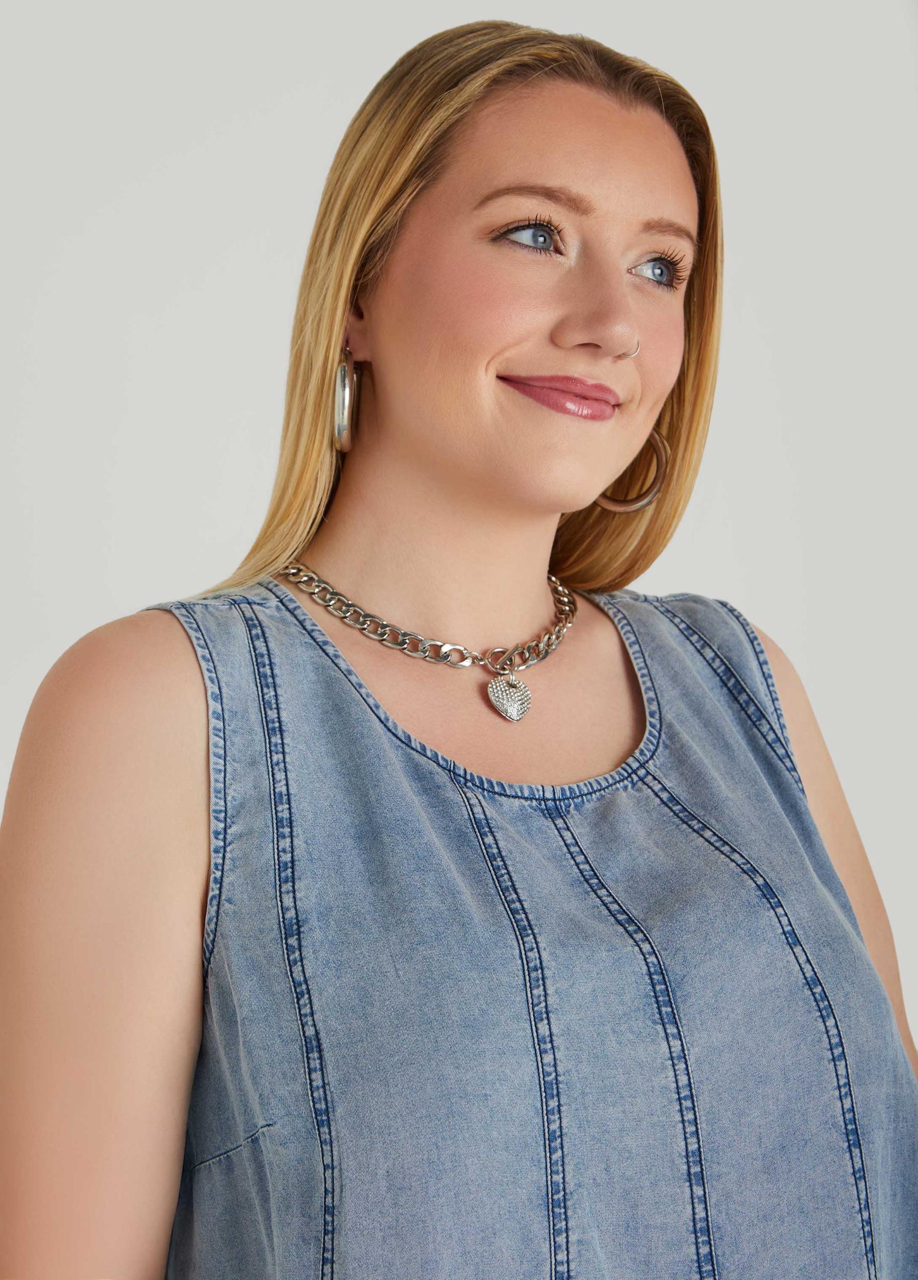 Seamed Chambray Top Product Image