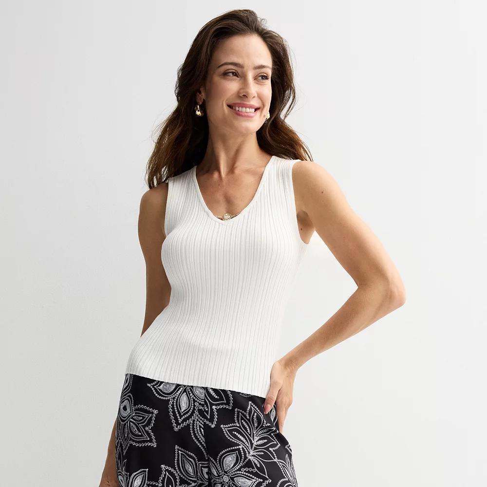 Women's Thalia Sodi Ribbed Sweater Tank Top, Size: XXL, Black Product Image