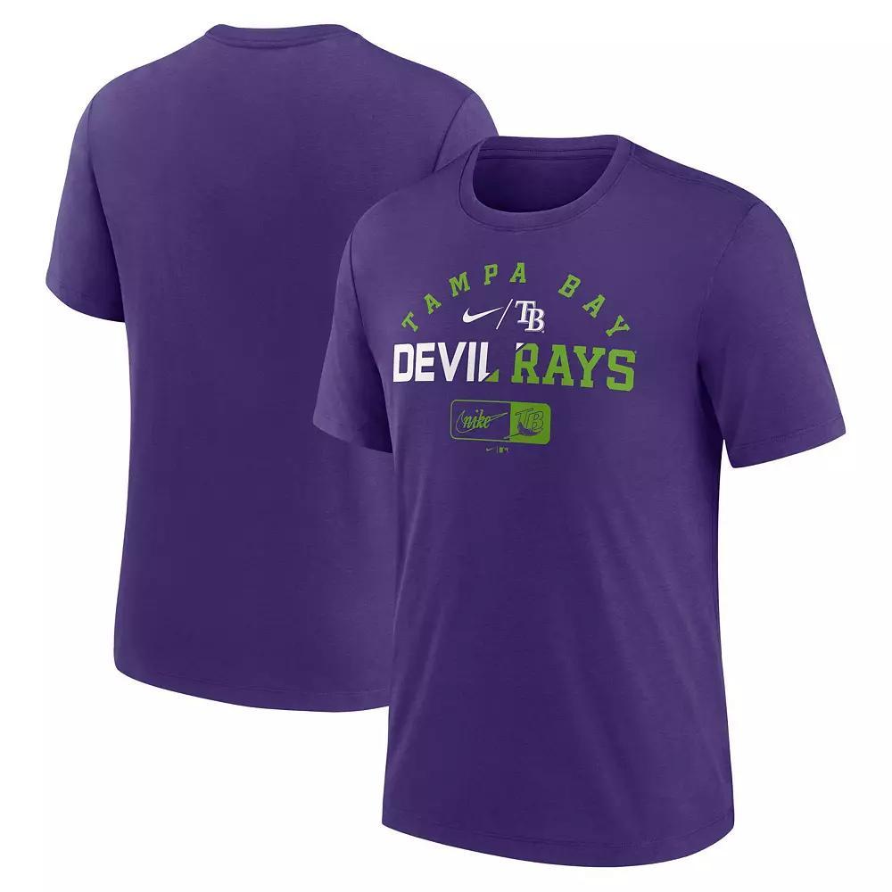 Mens Nike Heather Tampa Bay Rays Rewind Review Slash Tri-Blend T-Shirt Product Image
