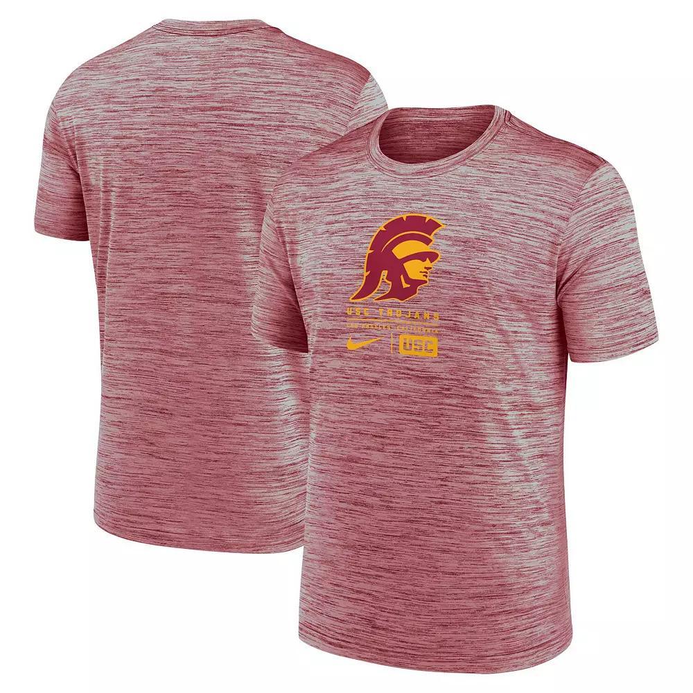 Men's Nike  Cardinal USC Trojans Campus Center Block Velocity Performance T-Shirt, Size: 2XL, Red Product Image