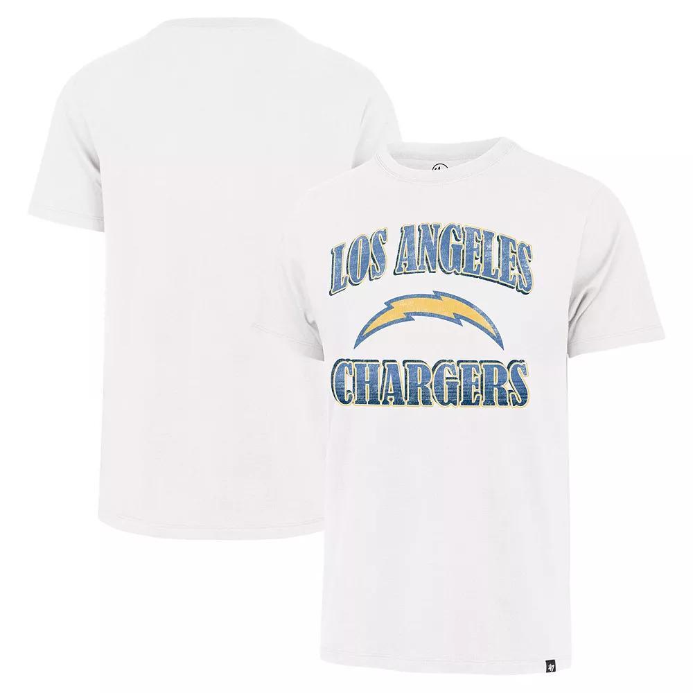 Men's '47 White Los Angeles Chargers Overrun Franklin T-Shirt, Size: 2XL Product Image