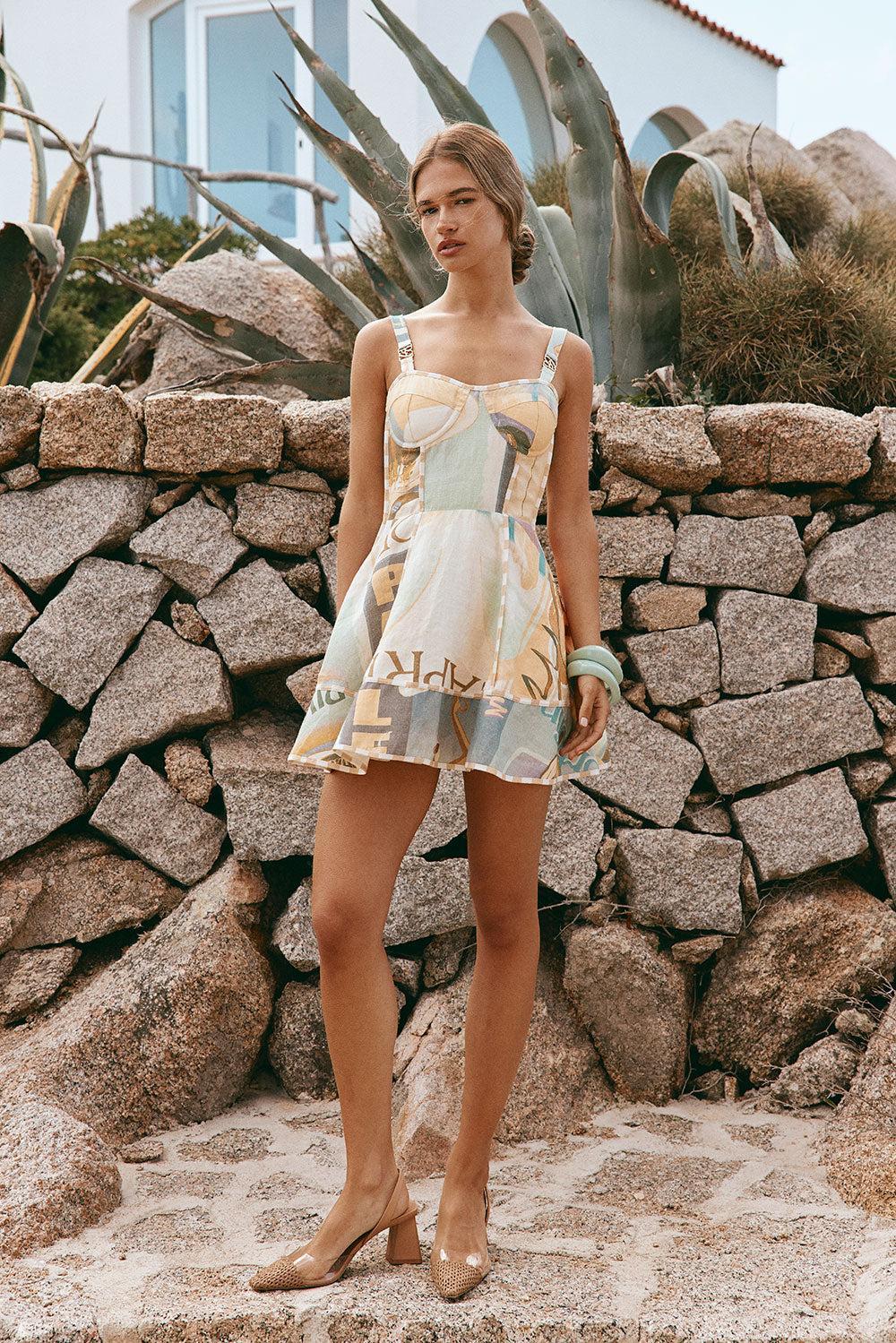 Genova Dress - Fiorire Acqua Product Image