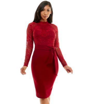 Bebe Womens Lace Bodice Pencil Dress Product Image