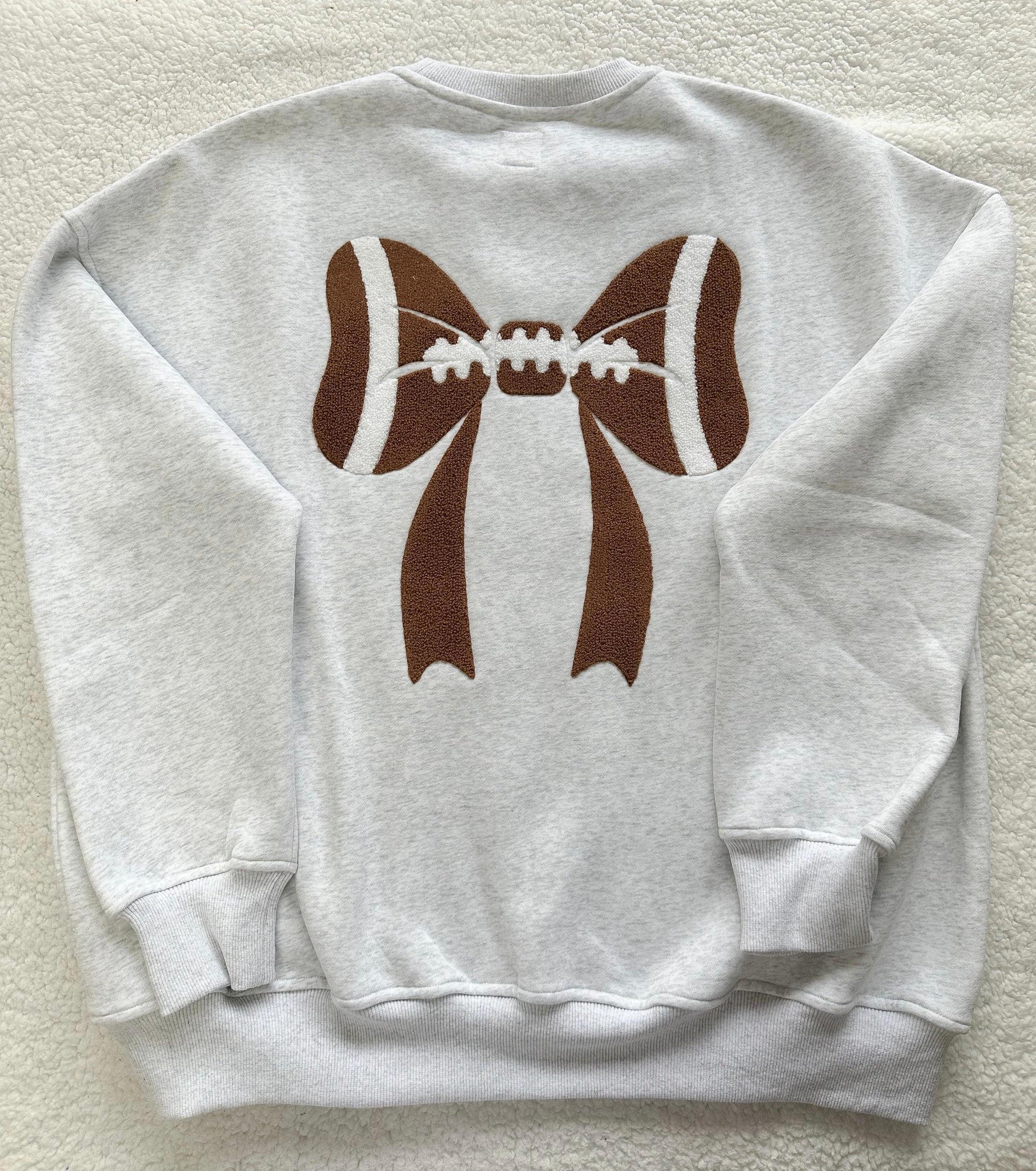 Football Bows Embroider Sweatshirt Product Image