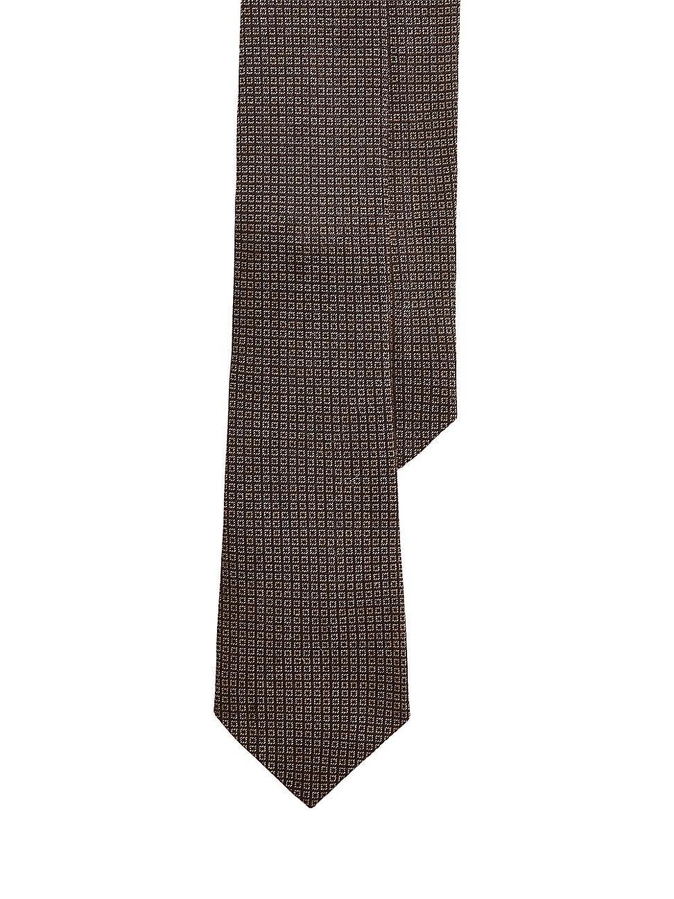 Mens Square-Patterned Silk-Cashmere Tie Product Image