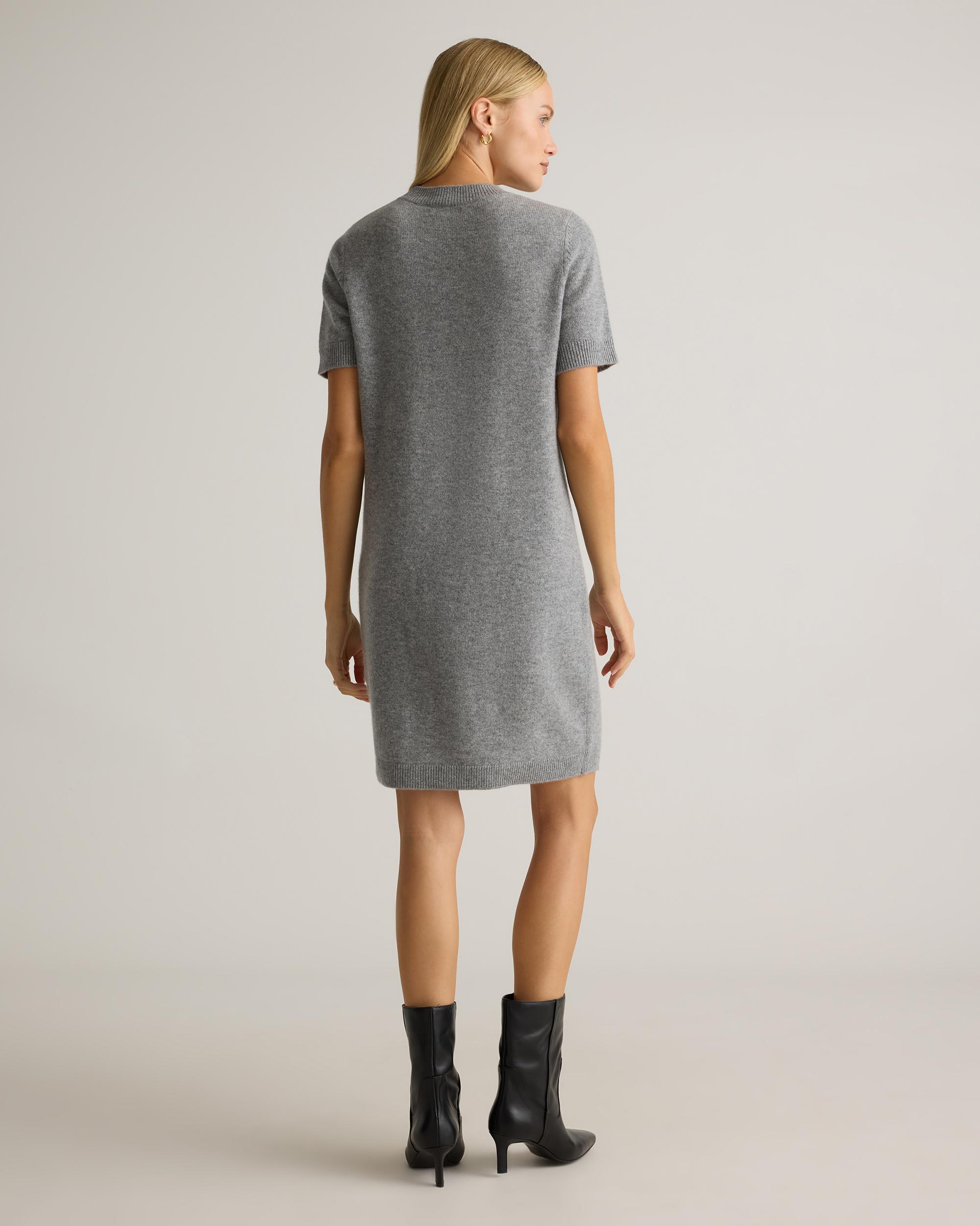 Quince | Women's Mongolian Cashmere Short Sleeve Mini Dress Size XL Product Image