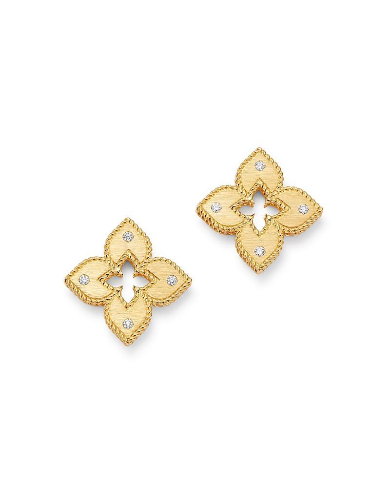 Roberto Coin 18K Yellow Gold Venetian Princess Diamond Stud Earrings Product Image