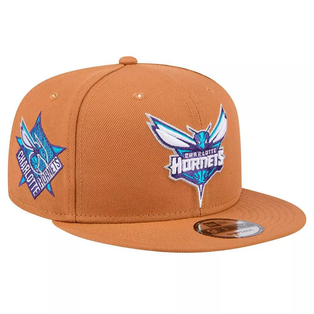 Mens New Era Tan Charlotte Hornets Color Pack 9FIFTY Snapback Hat Product Image