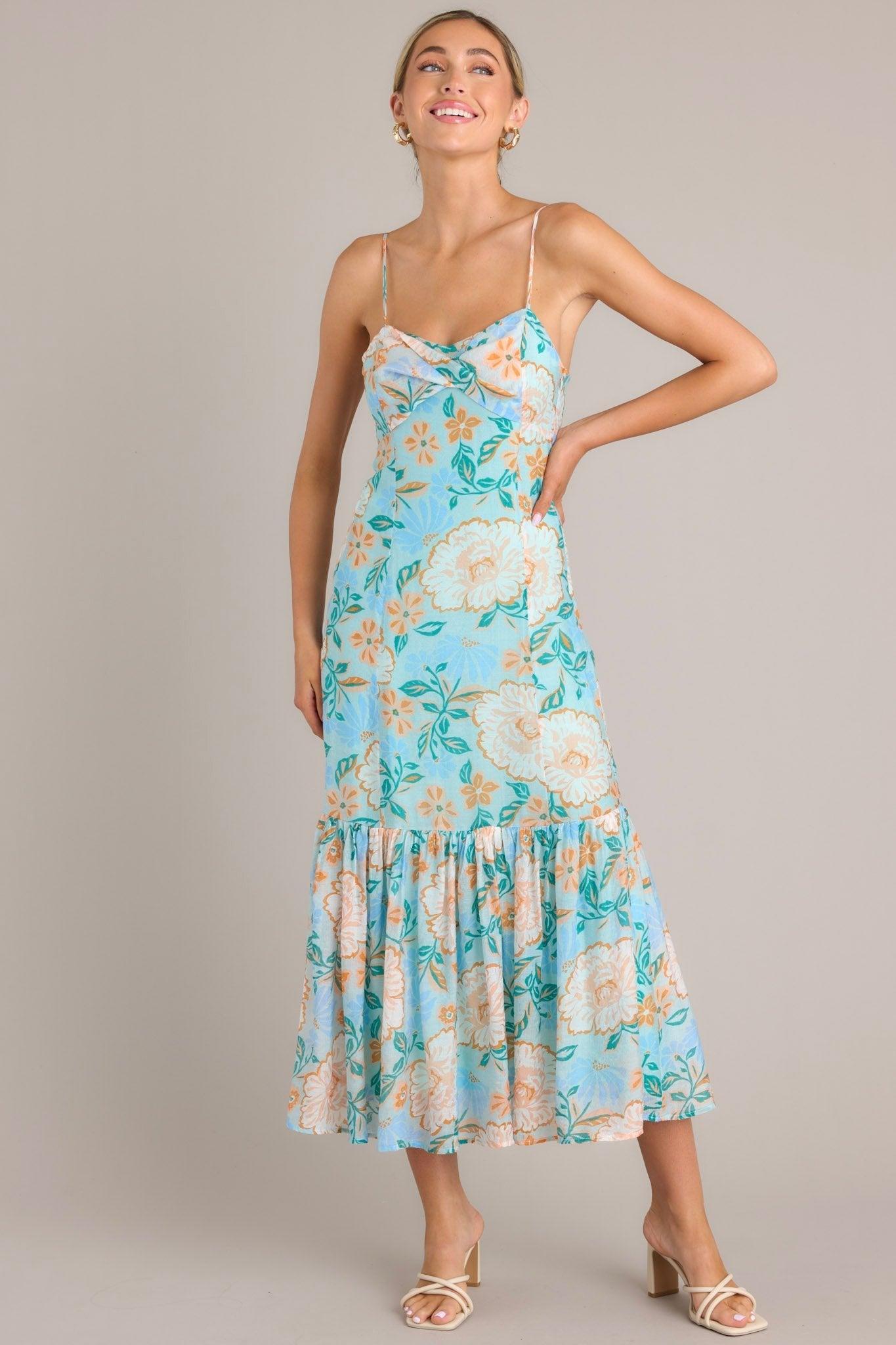 MINKPINK Evelyn Light Blue Strappy Midaxi Dress Product Image