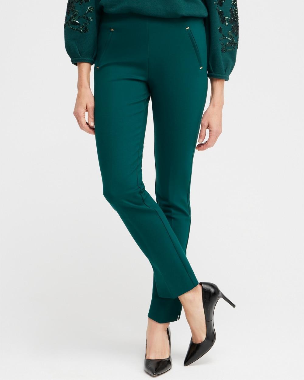 Women's Juliet Ponte Trim Detail Ankle Pants Product Image