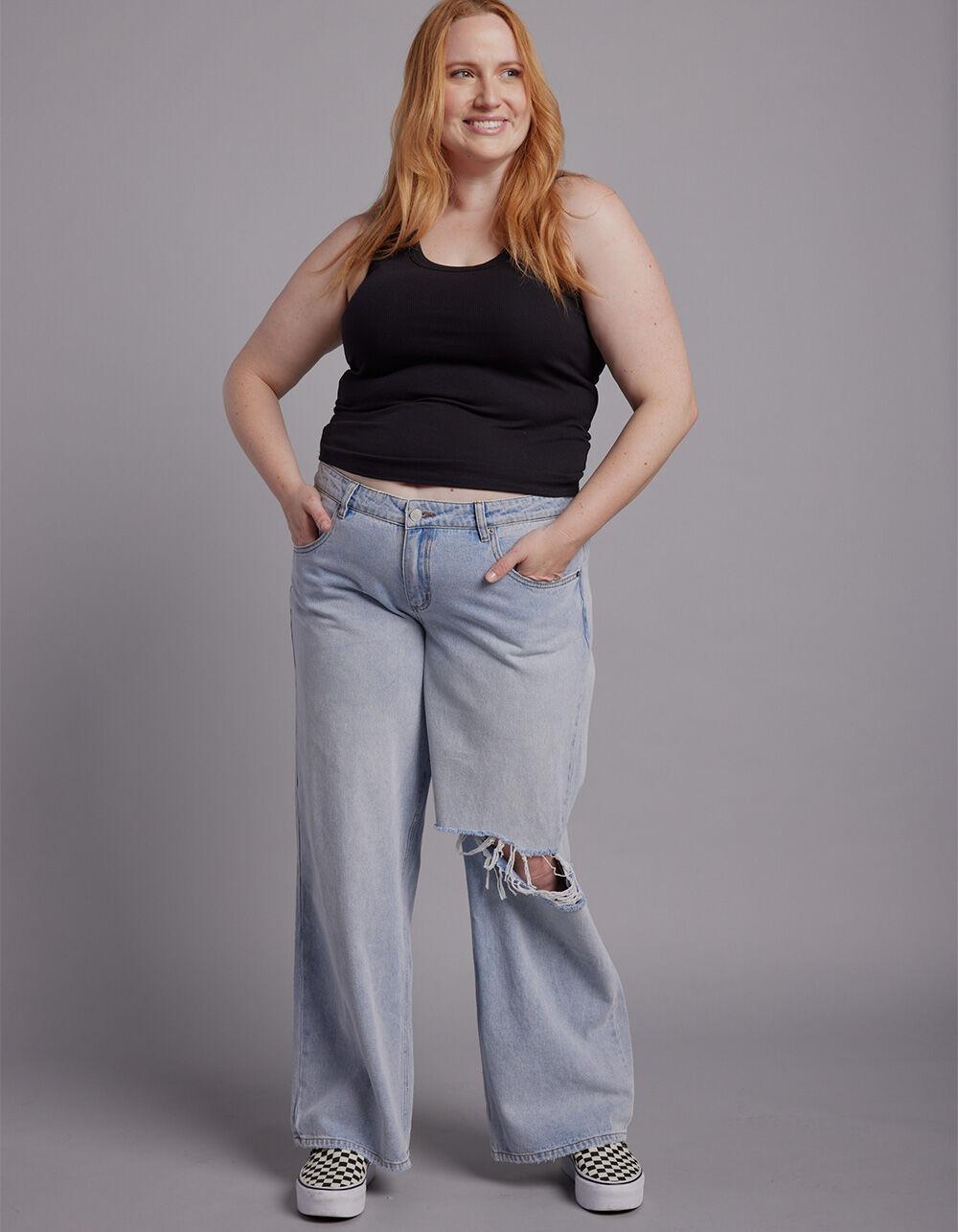 RSQ Womens Low Rise Baggy Jeans - LIGHT WASH Product Image