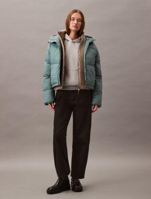 Calvin Klein Womens Short Hooded Puffer Jacket - Black - XXL Product Image