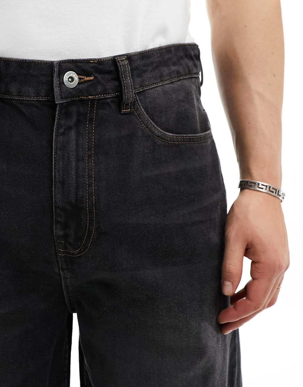 COLLUSION X003 wide leg jeans in washed black Product Image