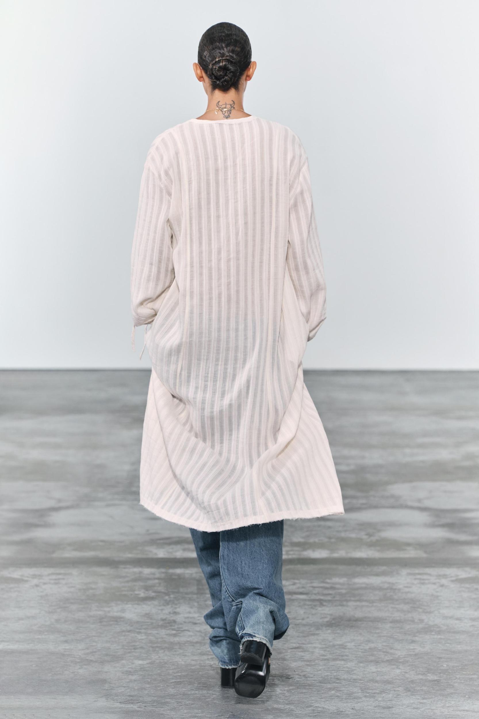 STRIPED TUNIC DRESS ZW COLLECTION Product Image