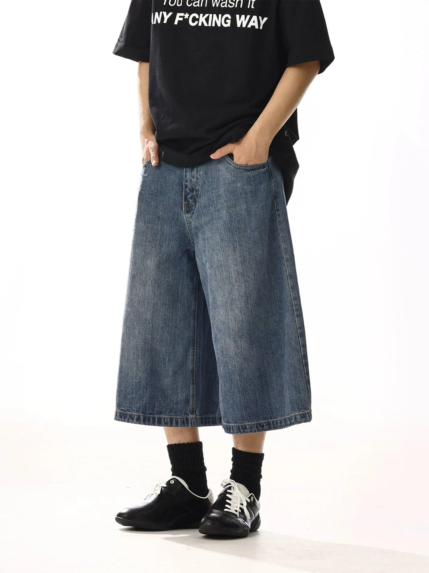 RT No. 13038 WASHED LONG DENIM JEANS Product Image