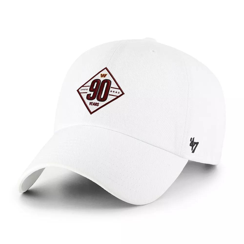 Men's '47  White Washington Commanders 90th Season Clean Up Adjustable Hat, Wft White Product Image