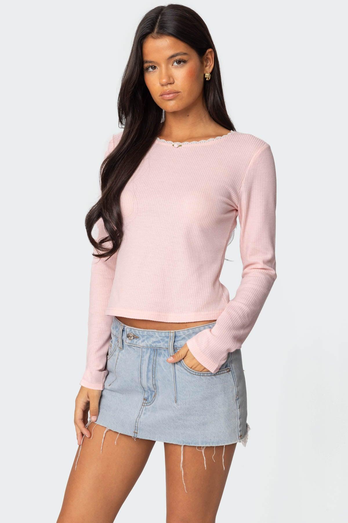 Rosemarie Lacey Waffle Top Product Image