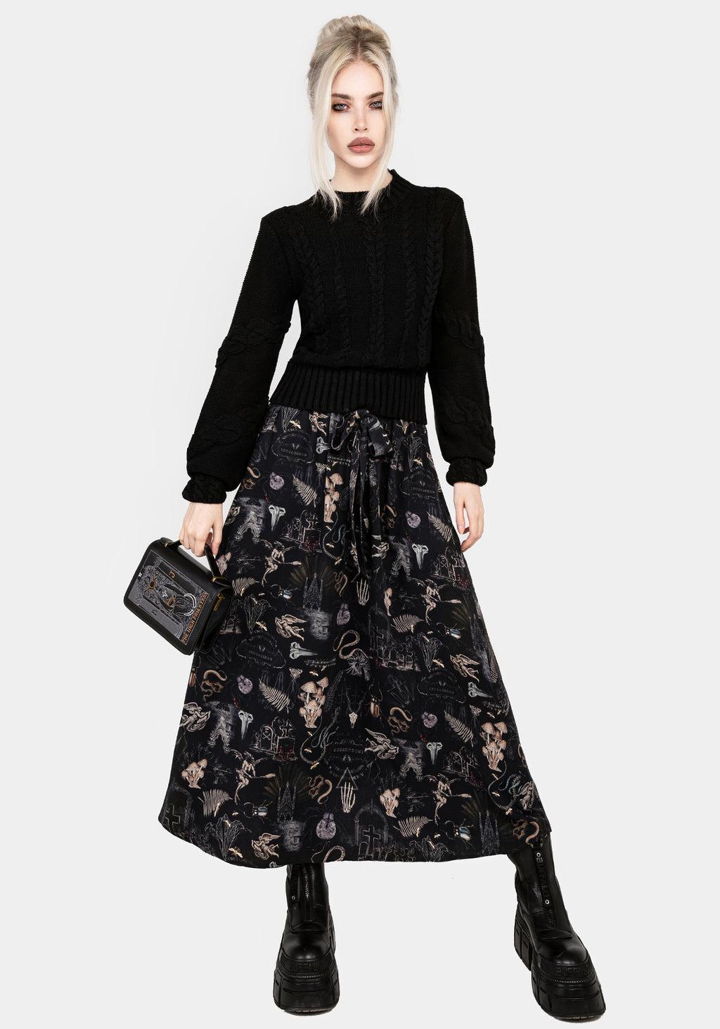 Maudeline Victoriana Print Eco-Viscose Midaxi Skirt Product Image