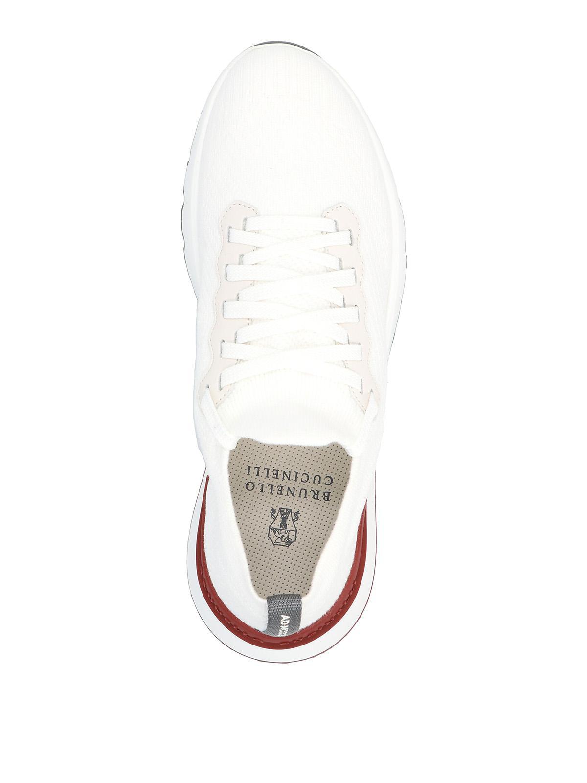 BRUNELLO CUCINELLI Cotton Knit Runners In White Product Image
