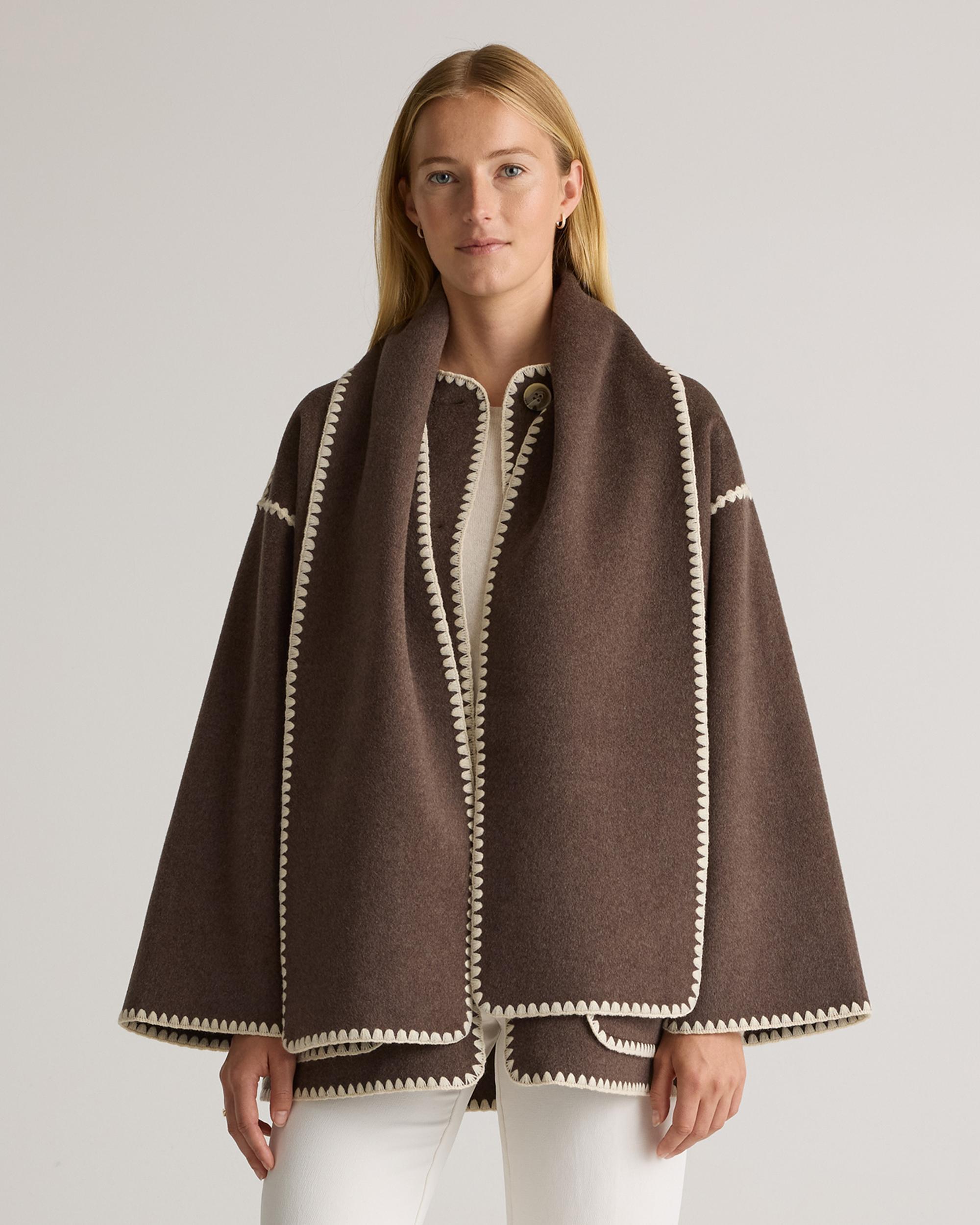 Quince | Women's Double-Faced Merino Wool Scarf Coat Size XS Product Image