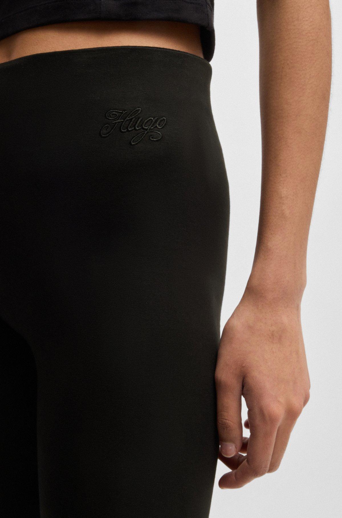 HUGO - Flared-leg trousers in stretch cotton - Black Product Image
