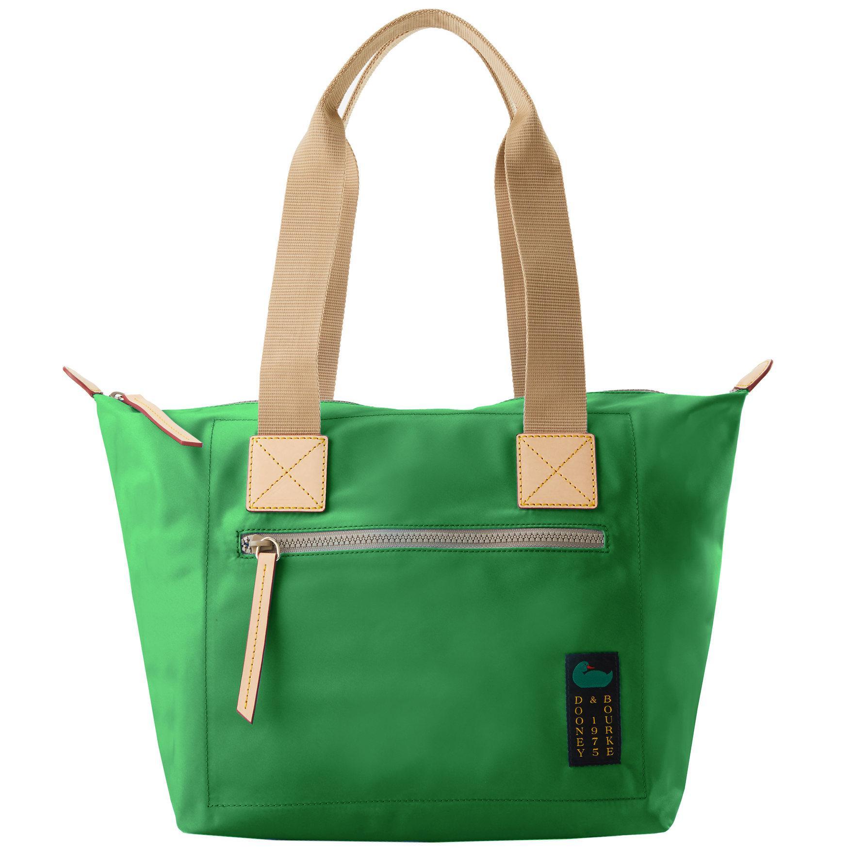 Dooney & Bourke Womens Nylon Front Zip Fabric Tote Shopping Bag in Clementine Product Image
