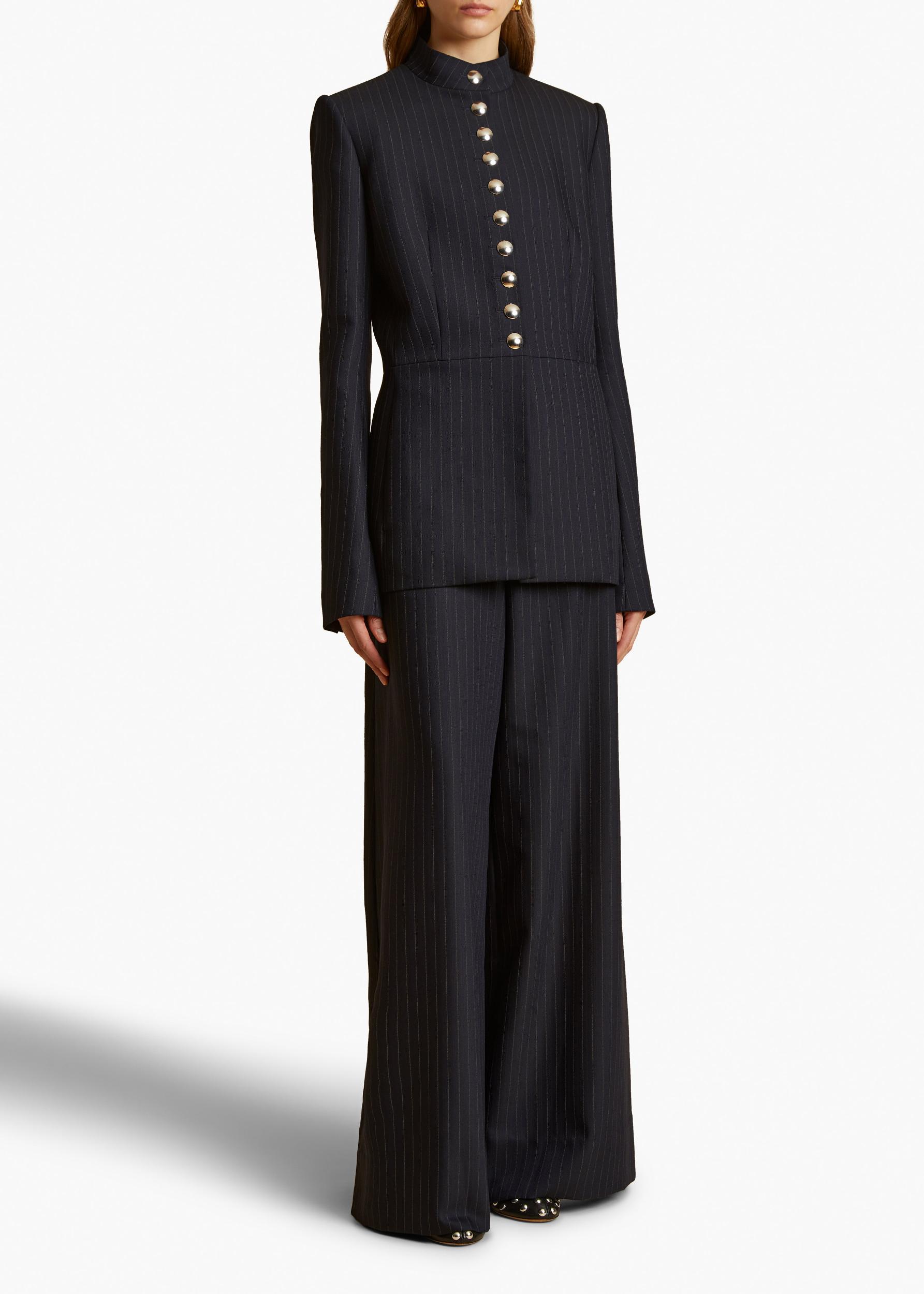 Jacob Pant in Navy and White Stripe Product Image