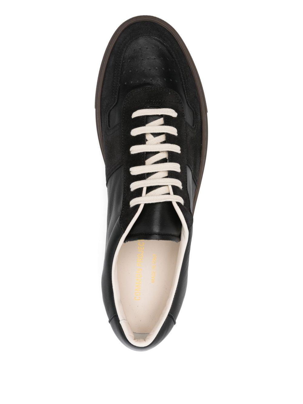 leather lace-up low-top sneakers Product Image