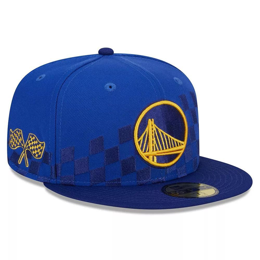 Men's New Era Royal Golden State Warriors 2024 NBA All-Star Game Rally Drive Checkerboard 59FIFTY Crown Fitted Hat, Size: 7, Blue Product Image