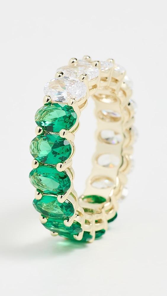 By Adina Eden Colored Oval Cubic Zirconia Half Half Eternity Band | Shopbop Product Image
