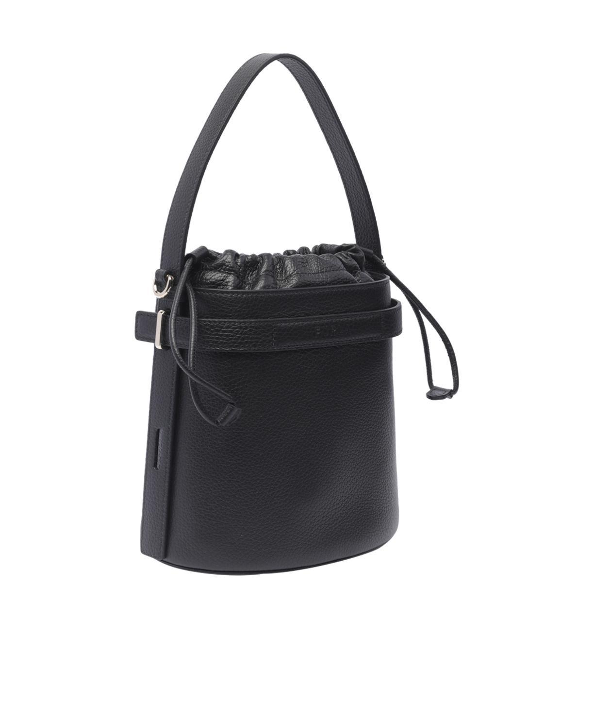 FURLA Giove Drawstring Mini Bucket Bag In Black Product Image