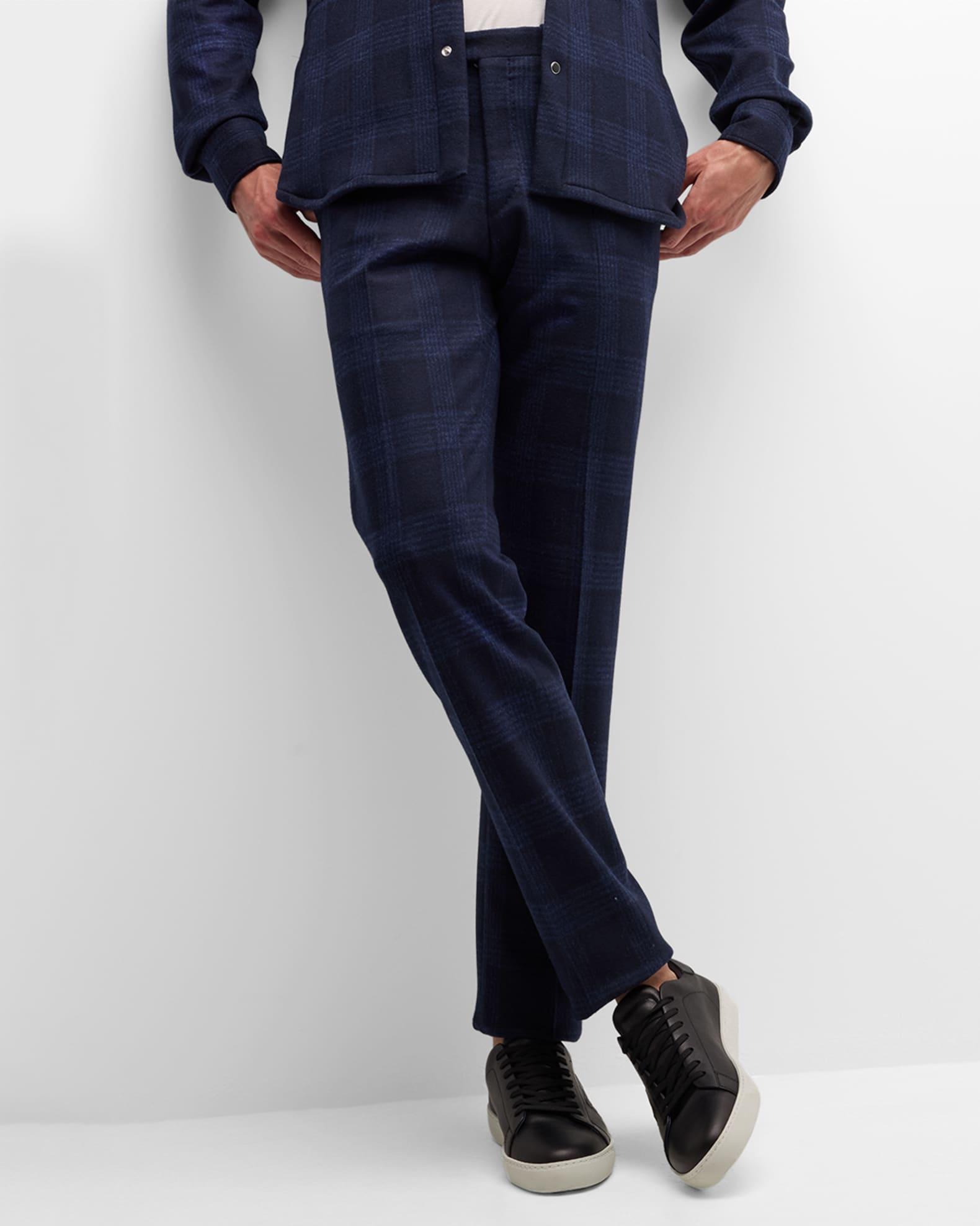 Men's Straight-Leg Plaid Pants Product Image