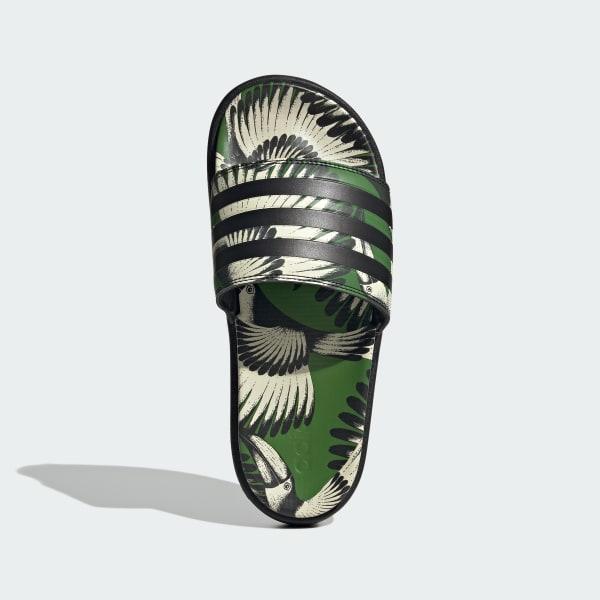 adidas adilette Women's Platform Swimming Slides, Size: 7, Crew Green Product Image