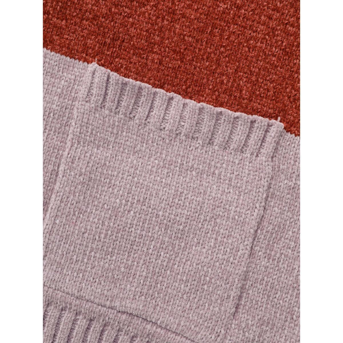 Plus Size Colorblock Contrast Patch Pocket Cardigan Yellowishbrown Women Casual Loose Long Sleeve Everyday Cardigans BloomChic 14-16/1X Product Image