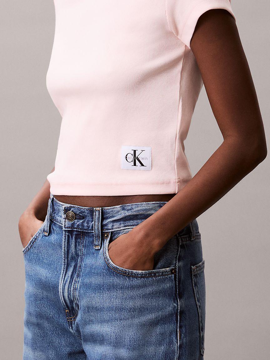 Woven Monogram Logo Slim T-Shirt  Product Image